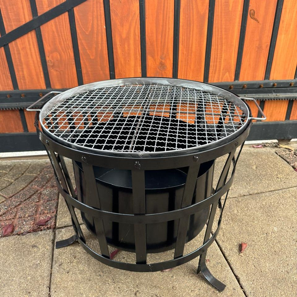 Brasero Fogón con Parrilla Redondo Negro